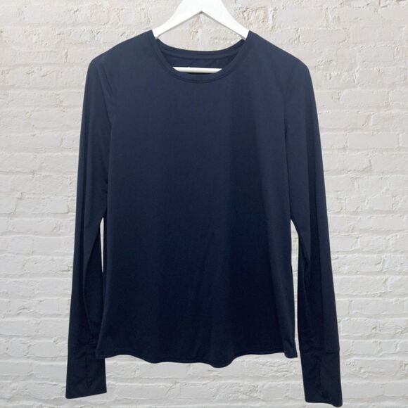 Athleta Sunlover UPF Tulip Back Top S Navy - Picture 3 of 15